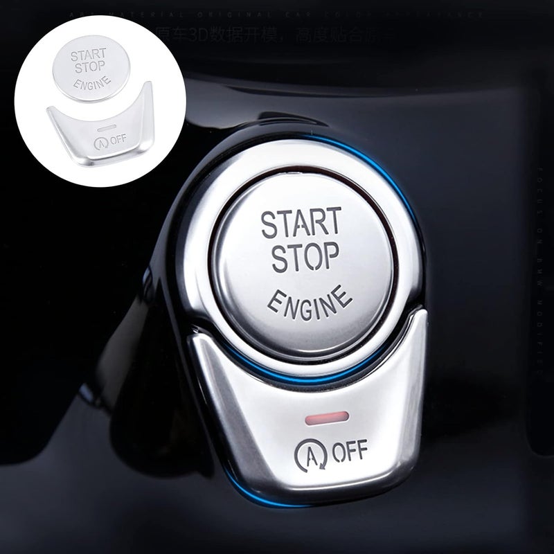 LIMBQS Start Stop Button Switch Cover for BMW F10 F11 F12 F13 F15 F16, E-Brake Switch Chrome Stickers for 5 7 X5 Series - Image 1